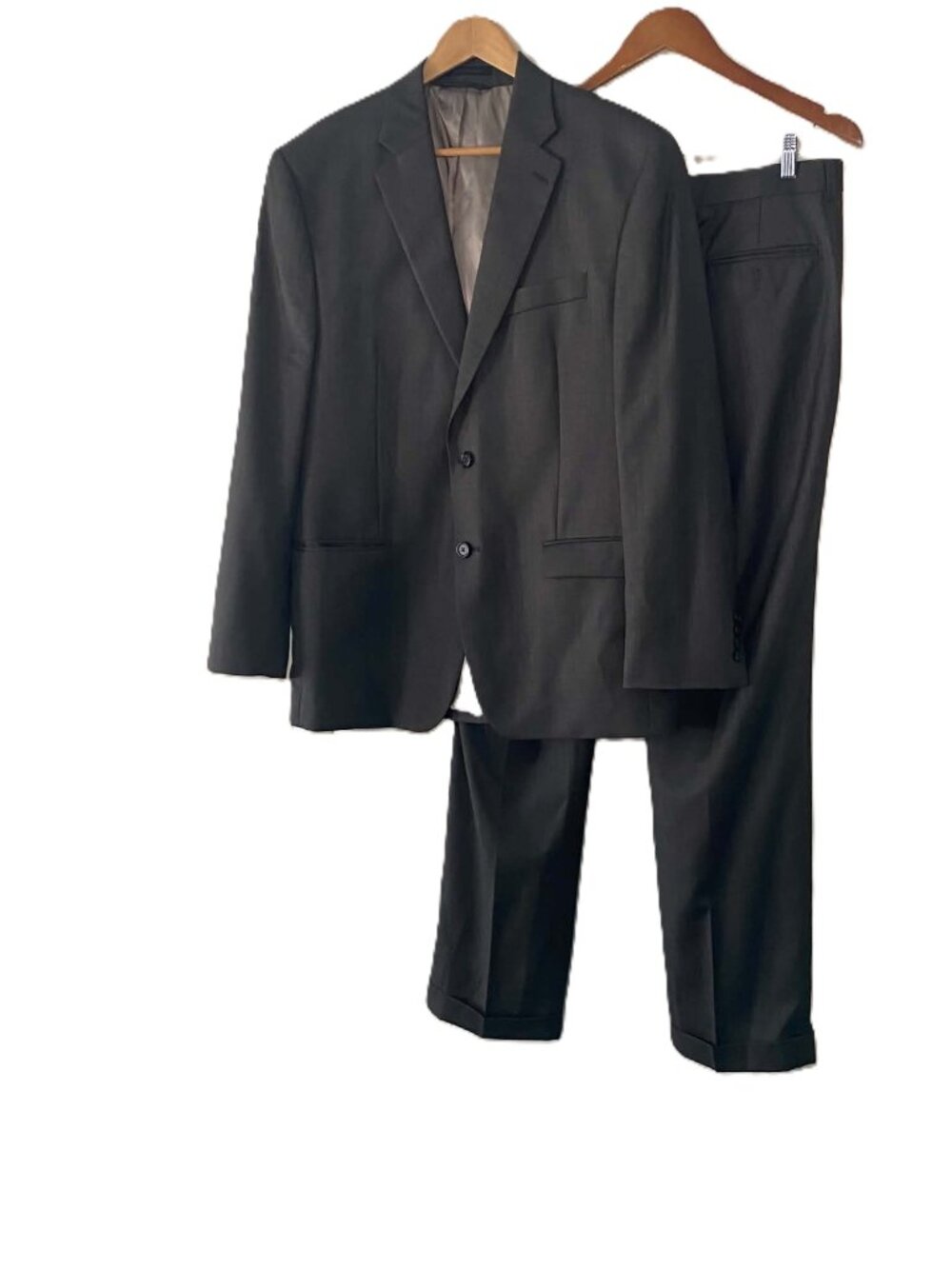 Vtg Lauren Ralph Lauren Men's Suit 42R 34W 32L 100% Wool Charcoal Made Canada